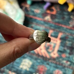 Tiffany & Co. Silver Engraved Heart Ring